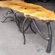 Side table rustic hairpin legs side with storage vintage design industrial table. Mark Puigmarti Iron Table Legs Iron Furniture Design Iron Table