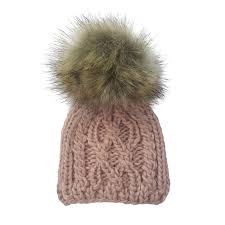 These mini style shorts have a tie waist and are a cosy knit! Cable Knit Fur Pom Hat Blush Spearmintlove
