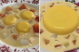 Masak atas api kecil sehingga pekat, kemudian tambahkan krim jagung, mentega dan. Puding Kastard Berkuah Makan Terasa Puas