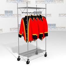 Clothes hanging bars are easily attached to clothes wire racks and allows for sturdy hanging with a 50 pound weight capacity. Rolling Racks For Hanging Uniforms Garments Clothes Storage Carts Sms 69 Ur1836c Clothing Rack Uniform Rack Hanging Garment Robe Storage Fabric Rack Hanging Clothing Rack Garment Rack Clothes Hanging Rack Shelves Shelving
