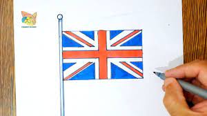 comment dessiner le drapeau anglais - YouTube