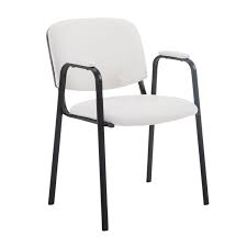 Sont livrés avec des dossiers hauts, moyens et bas, chacun offrant un niveau de soutien différent. Chaise Visiteur Moby Cuir Avec Accoudoirs Blanc Et Pietement Noir Chaisepro Fr