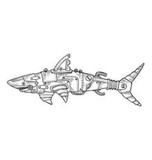 To print out a black and white coloring sheet, use the eraser to remove all the colors in the picture, and click the printer icon! Robot Shark Vector Images 55