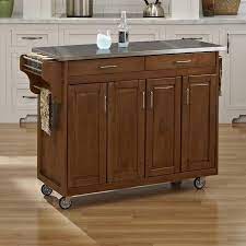 5% coupon applied at checkout. Home Styles Brown Wood Base With Stainless Steel Metal Top Kitchen Cart 17 75 In X 48 In X 35 5 In In The Kitchen Islands Carts Department At Lowes Com