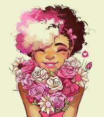 Valentine's day is the perfect day for love confessions. Bouquet Black Girl Art Black Women Art Female Art