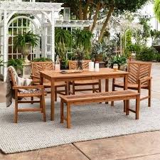 6pc Chevron Outdoor Patio Dining Set Brown Saracina Home In 2020 Patio Patio Dining Outdoor Dining Area