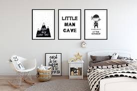 Recently i've become good friends with alison clark of curio design studio. Set Of 3 Boys Bedroom Prints Little Man Cave Black White Kids Wall Art F Ebay