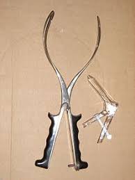 This view could easily represent the forceps as applied to a right occiput transverse position with asynclitism. Obstetrical Forceps Wikipedia