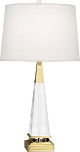 Features a rectangular geometric bronze frame mounted to an ebonized wood base. One Light Table Lamp From The Darius Collection By Robert Abbey 156