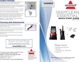 Bissell Deep Clean Essential Complete Not Spraying Bissell Deepclean Essential Deep Cleaning System 8852 Quick Start Guide