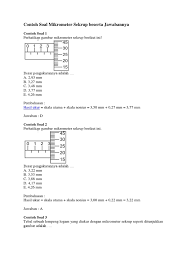 Check spelling or type a new query. Contoh Soal Mikrometer Sekrup Beserta Jawabannya
