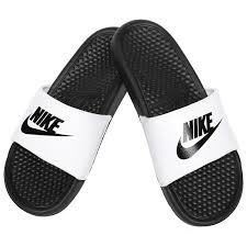 Black And White Nike Slides Womens Nike Sandals Nike Benassi Jdi Boy S Sandals White Black White Nike Slides Nike Slippers Sneakers Men
