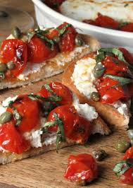 Reduce balsamic vinaigrette to 4/5. Burst Tomato Goat Cheese Bruschetta Warm Goat Cheese On Toasted Baguette Topped With Burst Tomatoes Cap Tomatoes On Toast Gluten Free Puff Pastry Appetizers