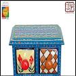 Wooden ceramic Blue Pottery Jewellery Box from Rajasthan