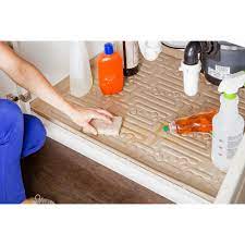 Sold and shipped by mdesign. Xtreme Mats 34 In X 22 In Beige Kitchen Depth Under Sink Cabinet Mat Drip Tray Shelf Liner Cm 36 Beige The Home Depot Kitchen Sink Organization Under Sink Sink Cabinet