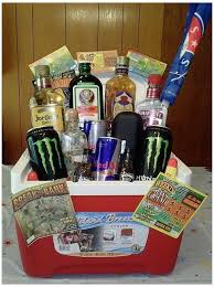 If you are still undecided which special gift to send. Cooler Birthday Basket Coolerbirthdaybasket Man Gift Basket In 2021 Diy Holiday Gifts Diy Gift Baskets Alcohol Gift Baskets