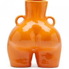 Shop Anissa Kermiche Orange Shiny Love Handles Vase Online Maison Flaneur Ceramic Vase Handmade Vase Handle Vase