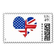 British American Heart Postage Zazzle Com British American American Wedding British Wedding