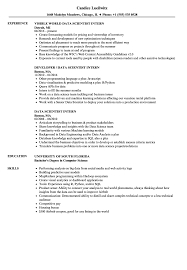 data scientist intern resume samples