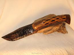 Natural cholla cactus branch makes a great eco chic decoration item. Sheen Obsidian Bowie Knife W Cholla Cactus Wood Handle
