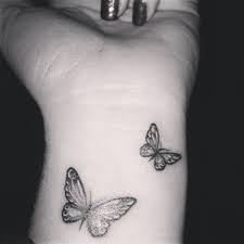 Grey And Black Butterfly Tattoos On Wrist For Girls Butterfly Wrist Tattoo Black Butterfly Tattoo Butterfly Tattoo On Shoulder