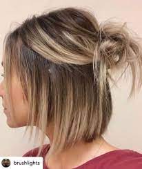A Super Cute Half Up Topknot Is Perfect For Next Day Hair Washing Your Hair Every Day Dries It O In 2020 Trendy Short Hair Styles Short Hair Trends Medium Hair Styles