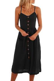 Black Button Down Fit And Flare Daily Dress Cheap Dresses Casual Daily Dress Cheap Dresses Online