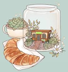Another Animal Crossing Terrarium Please Ignore The Fact That Idk How To Draw Food Art Artwork Digita Animal Crossing Essen Zeichnung Zeichenvorlagen