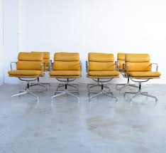 Set Of 8 Leather Soft Pad Alu Group Chairs By Eames For Herman Miller Vintage Design Point