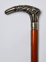 Spazierstock Holz Griff 800 Silber Osterreich Ungarn Um 1890 1900 Wanderstock Trost