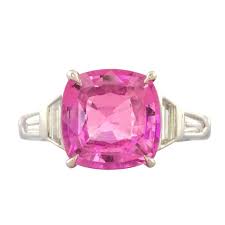 Rare Hot Pink Sapphire Ring From A Unique Collection Of Vintage Solitaire Rings At Http Www 1stdibs Pink Sapphire Jewelry Pink Sapphire Pink Sapphire Ring