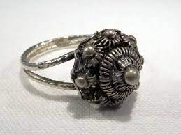 Antique 835 Silver Ring Dutch Button 1900s Filigree Dutch Heritage Zeeuwse Knoop Antique Silver Rings Silver Rings Silver