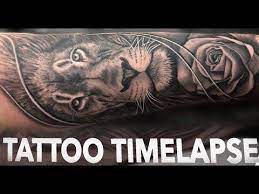 Tattoo Timelapse Lion And Rose Chrissy Lee Youtube All Credits To Chrissy Lee Tattoos Lion And Rose Tattoo First Tattoo
