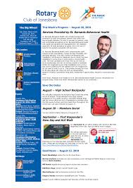 Services Provided by St. Bernards Behavioral Health August -- High School  Backpacks August 29 -- Members Social September -- Fir