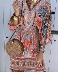 Bekijk meer ideeën over zomerjurk, vrouw, kleding. Udina Super Moderne En Zeer Comfortabele Zomerjurk Met Prachtig Borduurwerk Printed Casual Dresses Boho Print Printed Mini Dress
