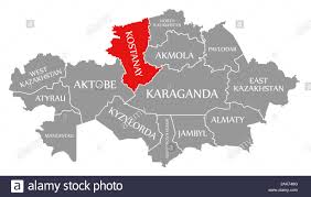 Booking.com, being established in 1996, is longtime europe's leader in online hotel reservations. Kostanay Rot Hervorgehoben Karte Von Kasachstan Stockfotografie Alamy