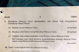 Yang akan menduduki peperiksaan percubaan sijil pelajaran malaysia (spm) tahun 2019. Dr Fathul Bari On Twitter Soalan Sejarah Spm 2019 Lebih Kurang Maksudnya Mcm Mana Nak Buat Supaya Org Melayu Boleh Terima Malayan Union