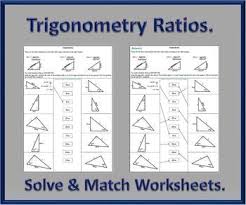 A Set Of Trigonometry Ratio Worksheets Asking To Calculate The Missing Lengths Before Matching To The Answers Included Trigonometry Worksheets Secondary Math