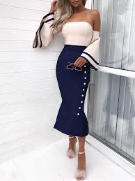 Bell Sleeve Button Design Cocktail Party Dress Fashion Stunning Dresses Party Dress