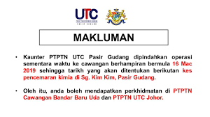 Peta jabatan pengangkutan jalan negeri johor. Makluman Jpn Utc Pasir Kpb Utc Pasir Gudang Rasmi Facebook