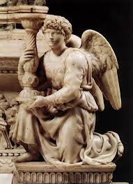 Michelangelo Vs Leonardo Da Vinci Photo Angel With Candlestick 1494 1495 By Michelangelo Michelangelo Angel Statues Angel