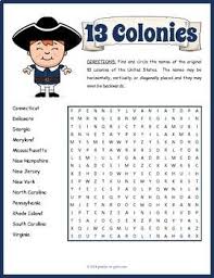 13 Colonies Word Search Worksheet Activity Original 13 Colonies For Kids Teaching Us History History Worksheets 13 Colonies Teaching Us History