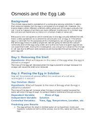 Osmosis and diffusion the plasma membrane enclosing every cell is the boundary that separates the cell from its external environment. Doc Osmosis And The Egg Lab Leghed Hegled Academia Edu