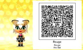 Rouge The Bat From Sonic Tomodachi Life Qr Code Coding Qr Code Qr Codes Animals