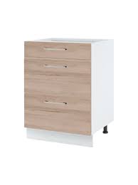 Accueil ► meubles bas ► casserolier. Meuble Bas De Cuisine Casserolier L 60 Cm Type De Poignee Porte Avec Poignee Apparente Couleur Decor Chene Naturel