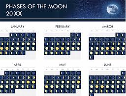 8 phases at a glance (new, waxing crescent, first quarter, waxing gibbous. Phases Of The Moon Calendar