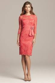 Coral Mother Of The Bride Dress Cocktail Length Teri Jon Beautydresses Mother Of Groom Dresses Mother Of The Bride Outfit Mothers Dresses