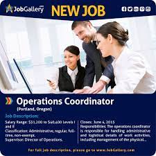 Operations Coordinator Human Resources Jobs Work Activities Job Opening