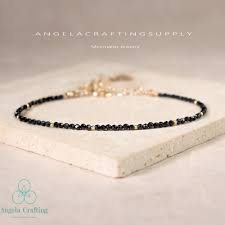 Buy Minimalist Bracelet Delicate Natural Black Obsidian Stone Bracelet,  Crystal Dainty Bracelet, Yoga Bracelet Gift for Women Online in India