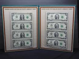 Sold at Auction: Mary Ellen Withrow Hand Signed Federal Reserve Notes $1  and $2 Uncut Sheet